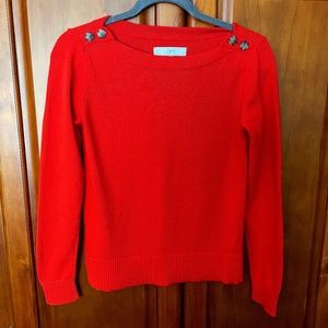 LOFT Boat Neck Shoulder-Button Sweater XS